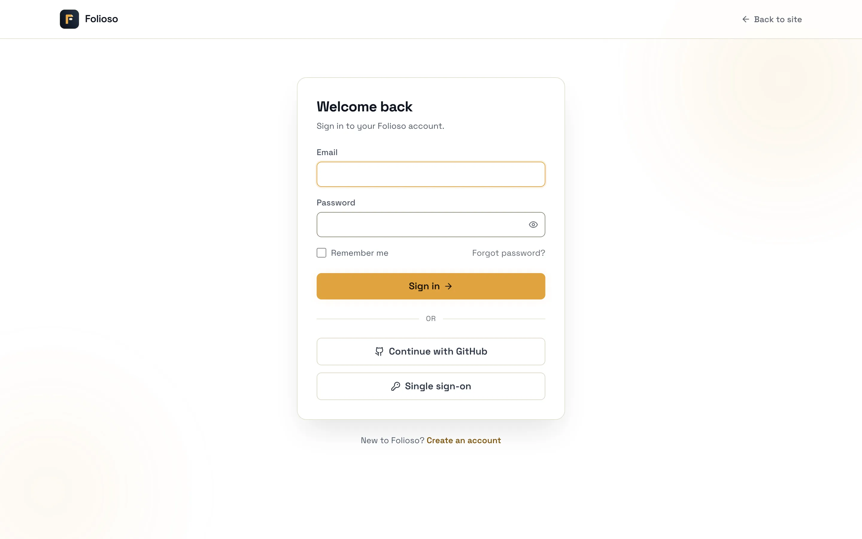 The sign-in page