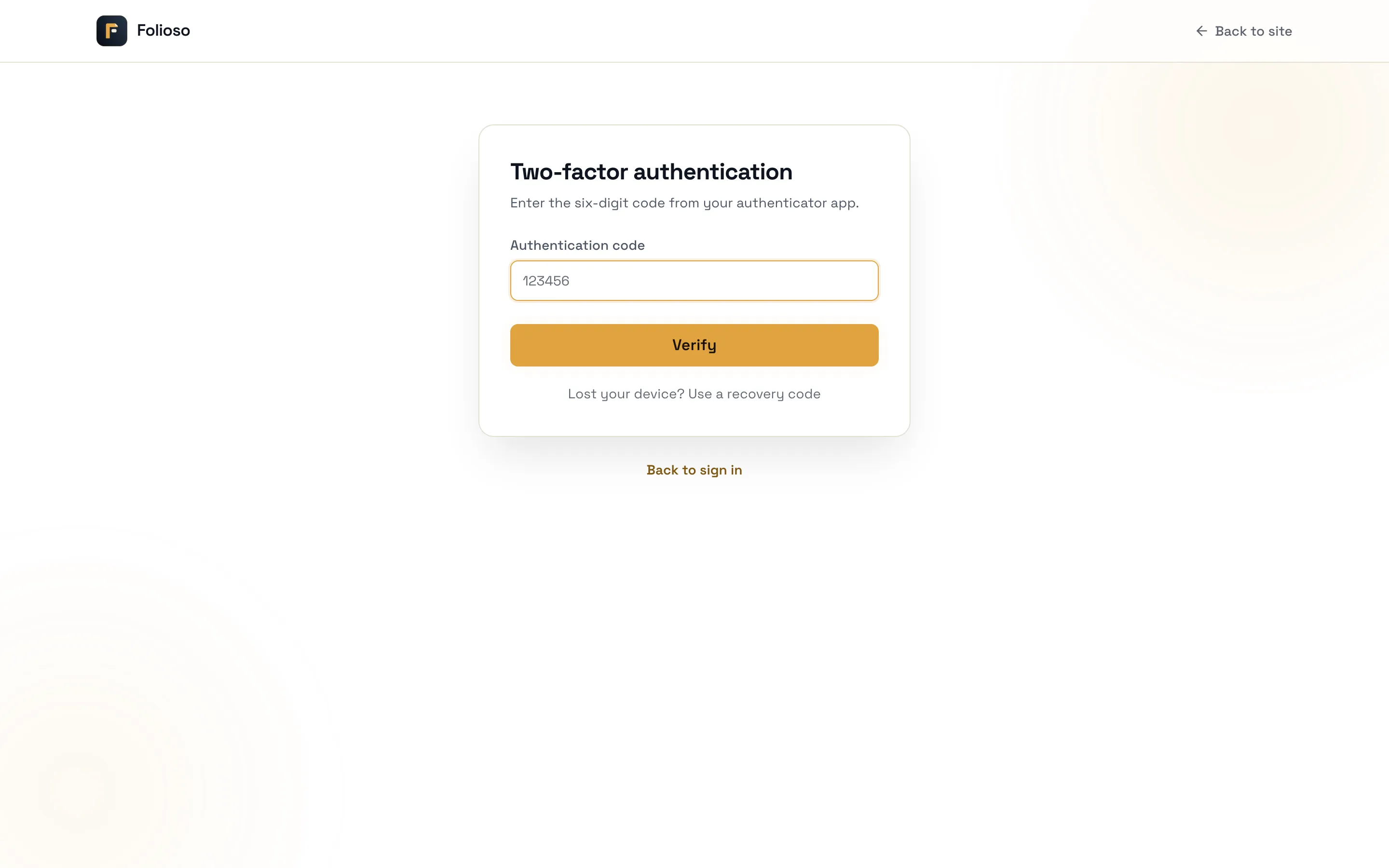 The two-factor code prompt